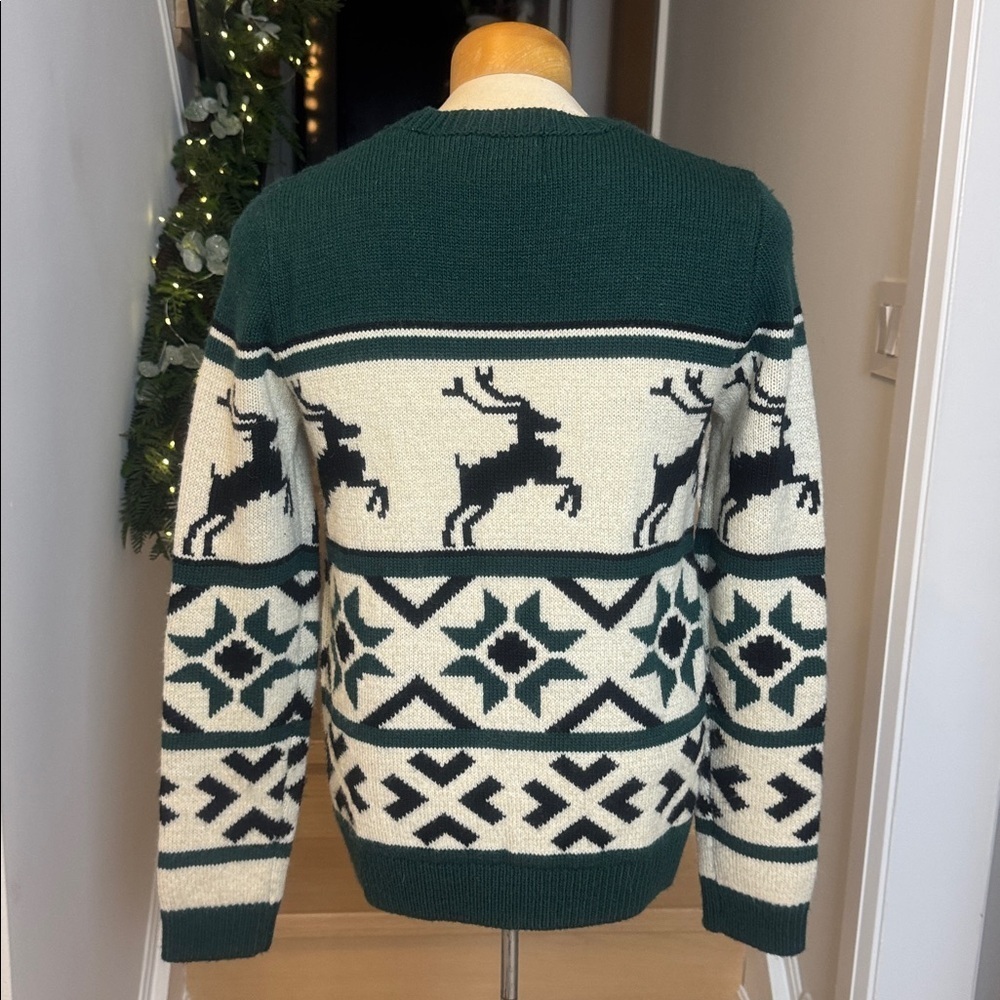 TOPMAN Reindeer Fair Isle Wool-Blend Sweater | Men’s Small (S) - Picture 3 of 6